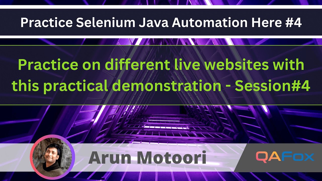 Selenium Java Automation - Practical Demonstration series on different websites - Part 4