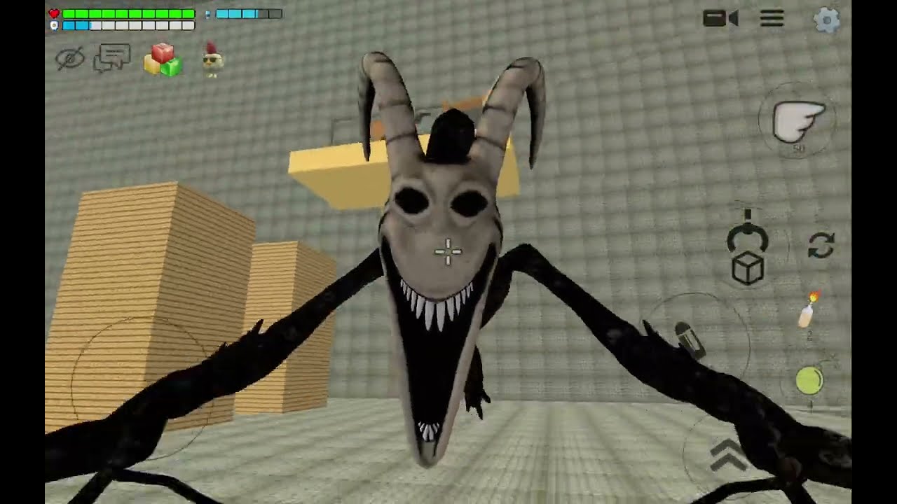 Summoning Goat Stalker in Chicken Gun (and I destroyed him) (fake)