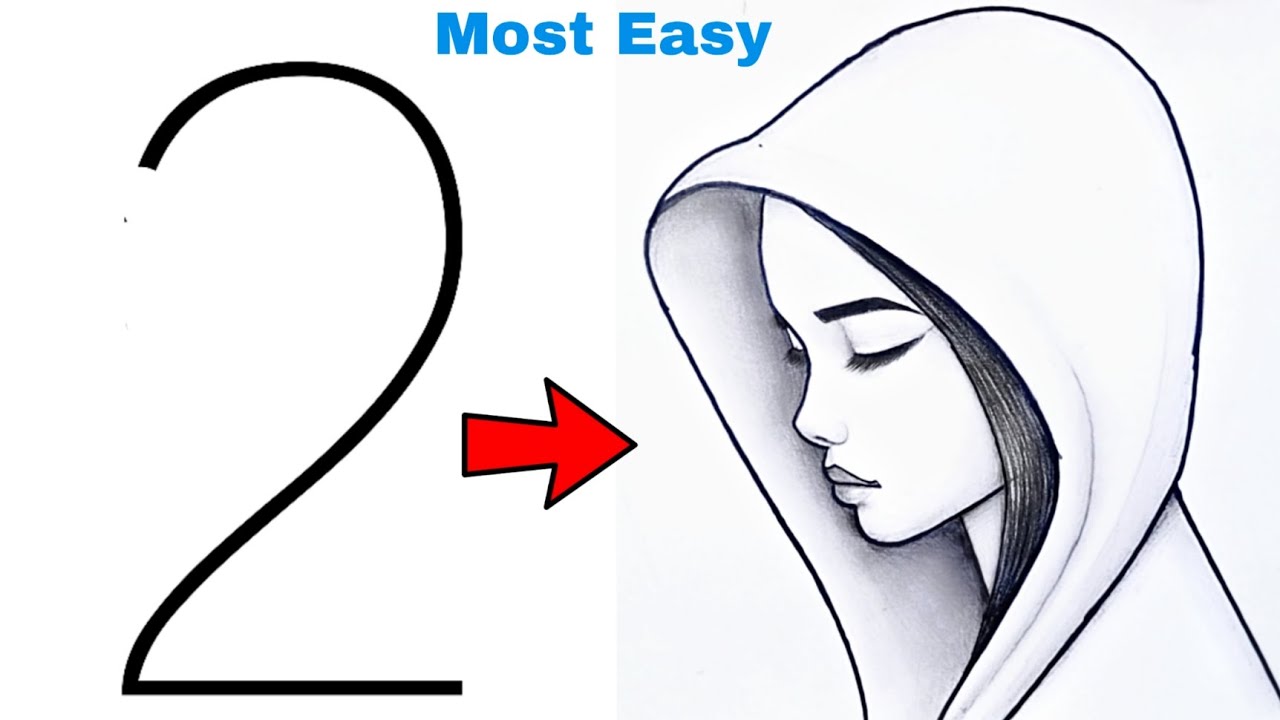 Very Very Easy Girl drawing - Pencil Sketch | rasm chizish | Easy drawing | Girl drawing | Lavi Arts