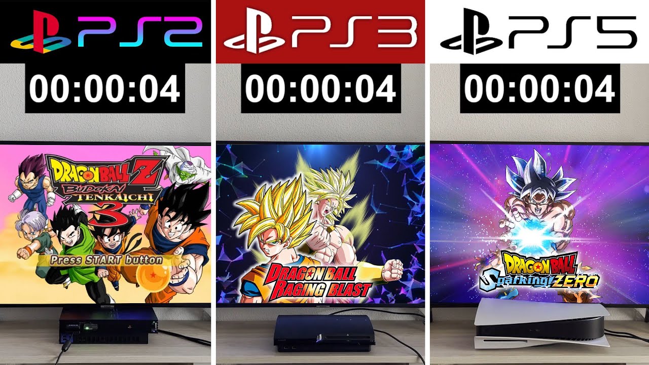 DRAGON BALL Budokai Tenkaichi - Sparking | PS2 vs PS3 vs PS5 (loading times)