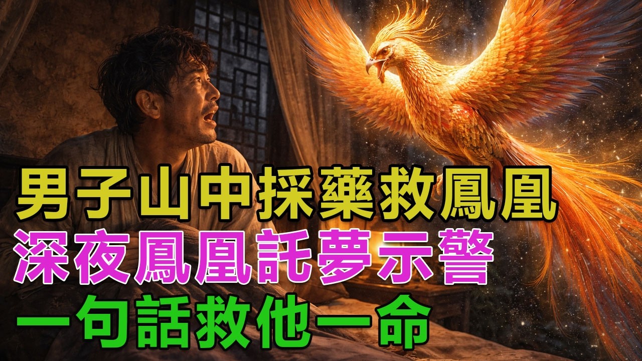 民間故事：男子山中採藥救鳳凰，深夜鳳凰託夢示警，一句話救他一命