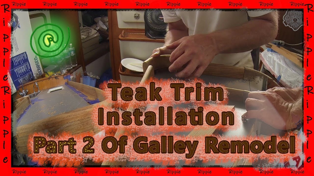 Install Teak Trim In A Galley, part 2 of Galley Remodel, Sailboat Kitchen