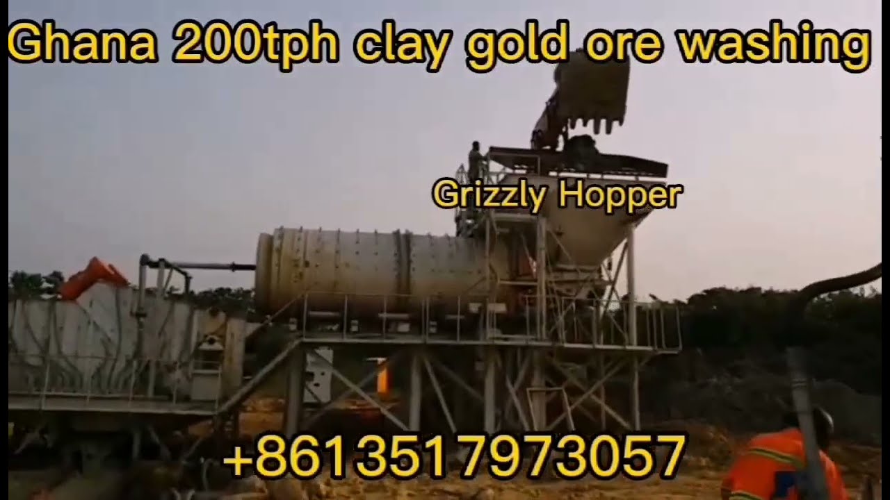 200tph Ghana Sticky Clay Alluvial Gold Ore Washing Plant