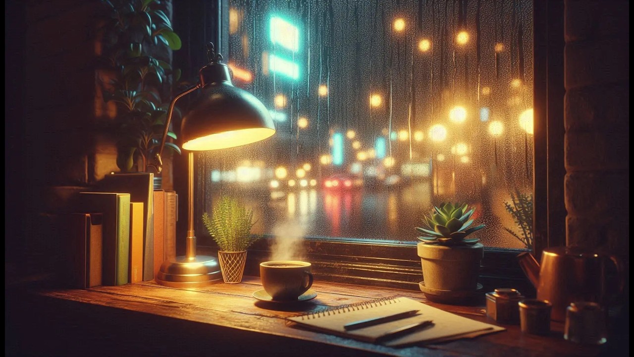 🌙 Neon Rain City View | Relaxing Lofi for Late Nights