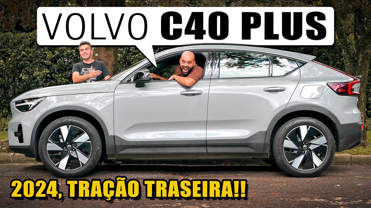 Volvo C40 PLUS 2024! Um Crossover Coupe elétrico com tração traseira e tocada esportiva!