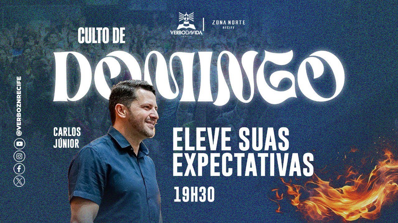 DOMINGO | Eleve suas expectativas | Carlos Júnior| 21/04/24 | 19h30