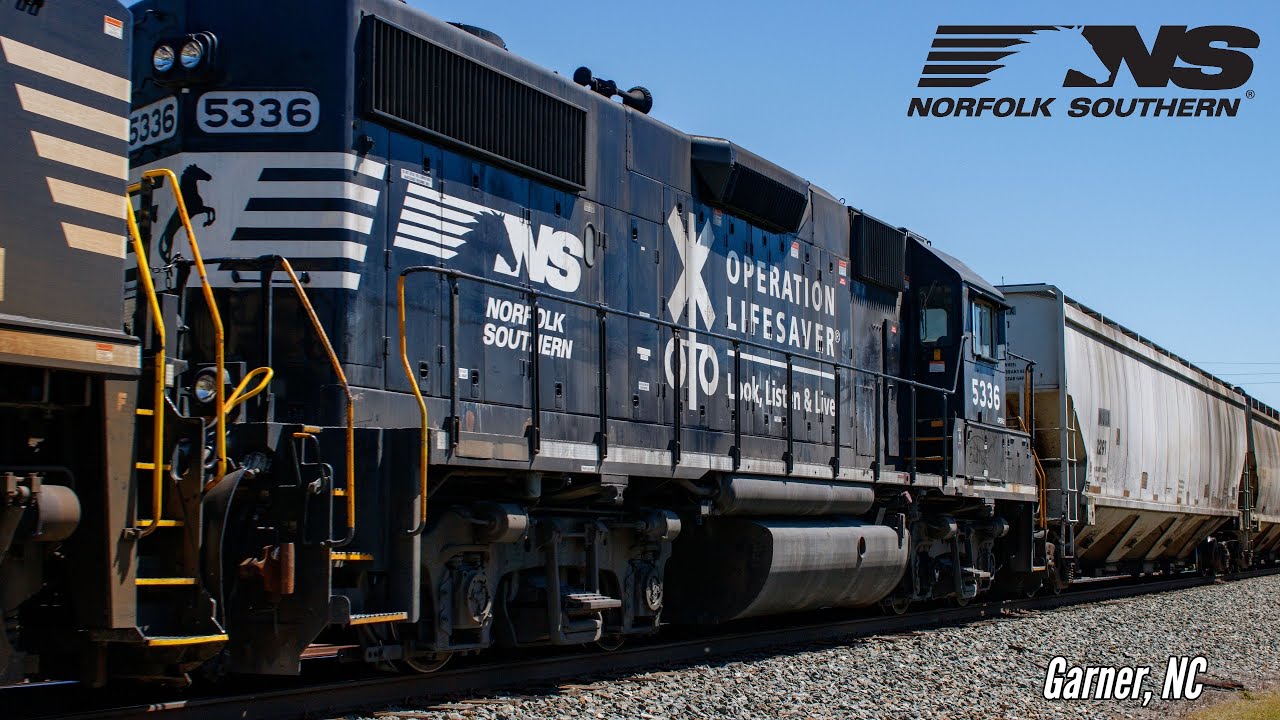 Rare NS OLS EMD GP38-2 Trails on Westbound NS 351 In Garner, NC