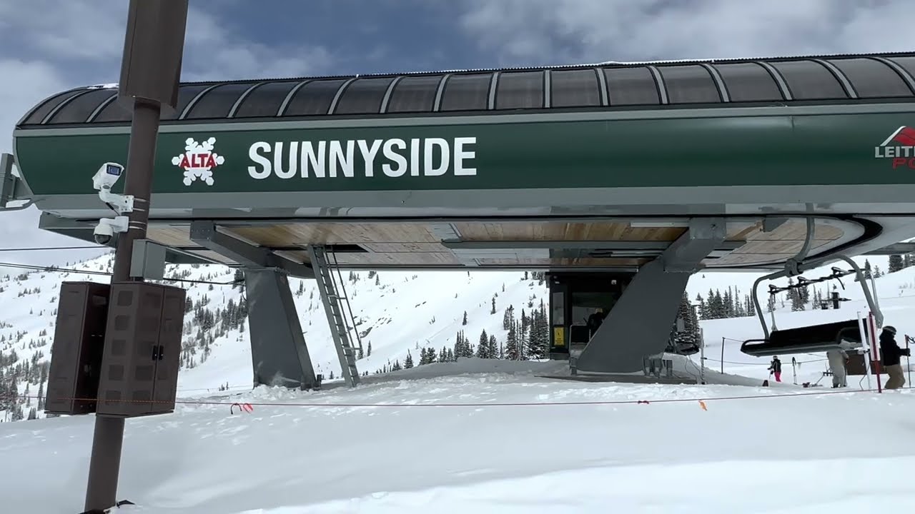 Skiing with Pete at Alta Utah on the new Sunnyside lift in the beginner area on Tuesday March 7,2023
