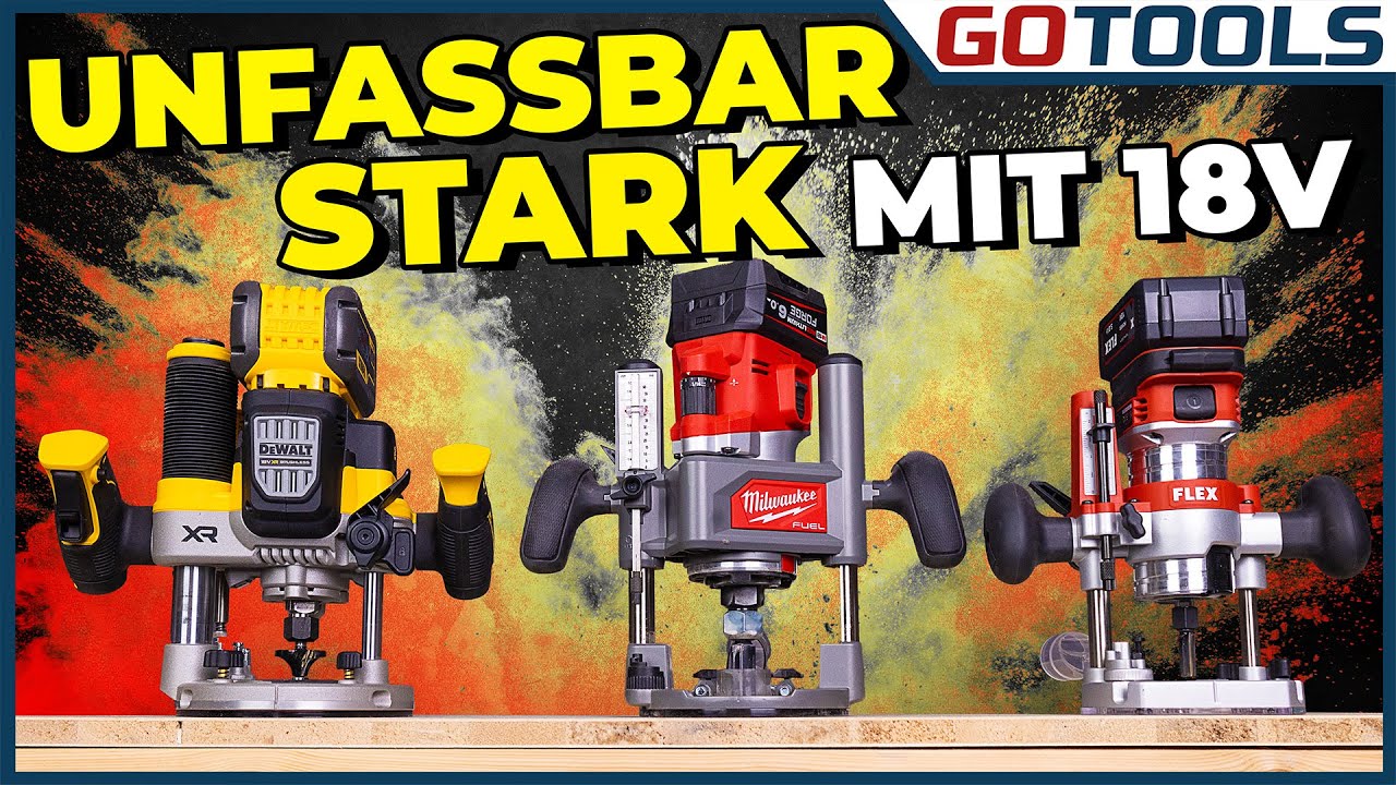Die neuen 18V Oberfräsen 2024 von Milwaukee, Flex und DeWalt! 12mm Fräser im Einsatz. Mit Verlosung