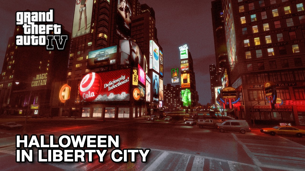 Halloween in Liberty City - First Person Night Walk | GTA 4 Fusion Fix Mod Seasonal Events | GTA IV