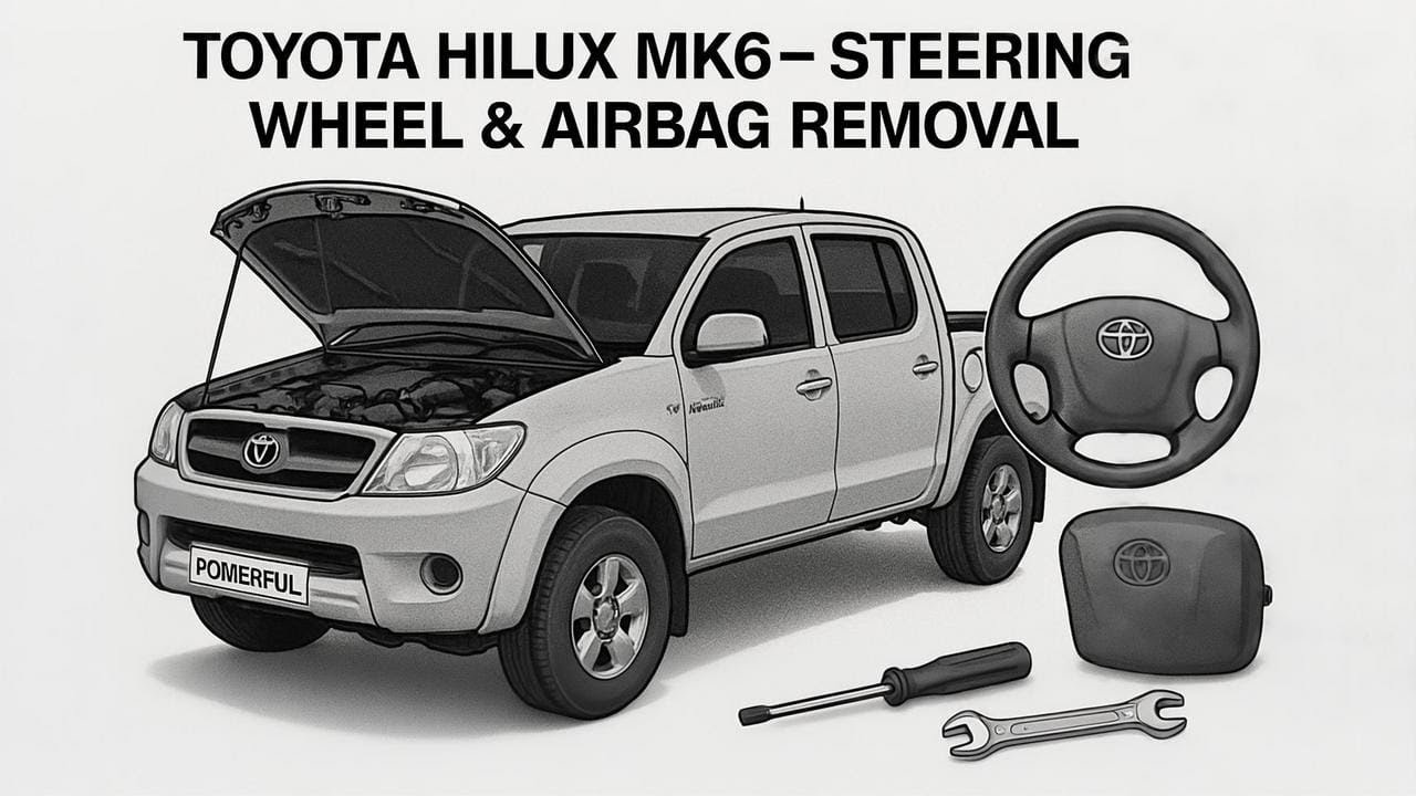 How to remove the steering wheel on a Toyota Hilux  Mk6 Vigo