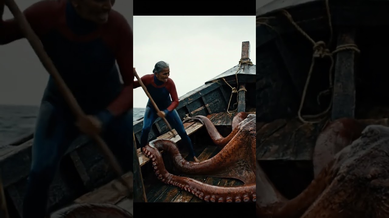 A big Octopus catch by a grandma😱😰