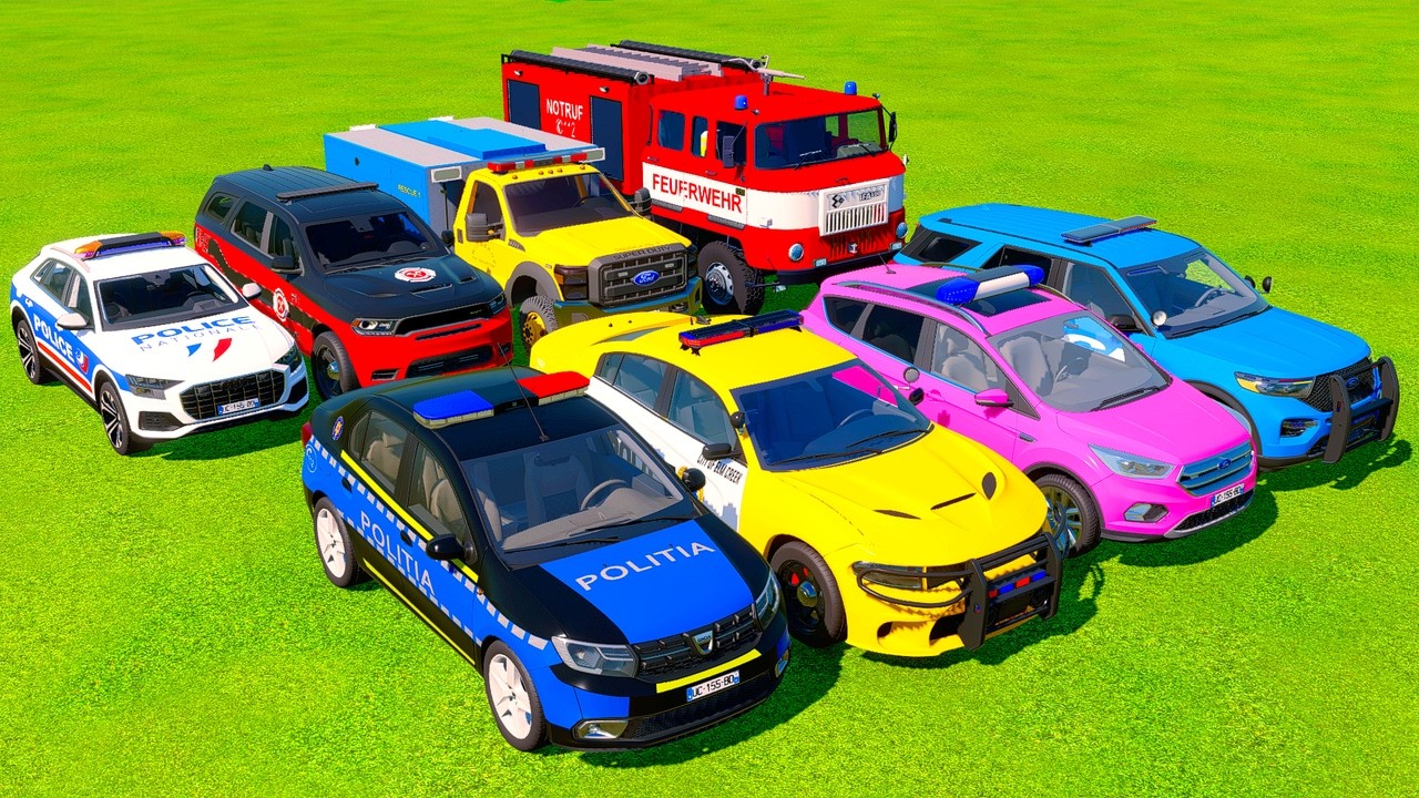 TRANSPORTING AND DRIVEN 5 POLICE, AMBULANCE, FIRE DEPARTMENT, RESCUE CARS VOL 25