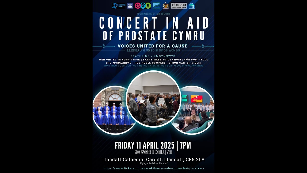 Men United in Song concert in aid of Prostate Cymru - Llandaff Cathedral