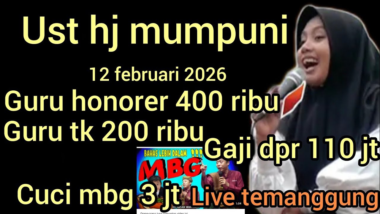 Ust hj mumpuni -indonesia lagi sakit.VIRAL !gaji guru tk honorer 400 ribu cuci mbg 3 juta.DPR 110 jt
