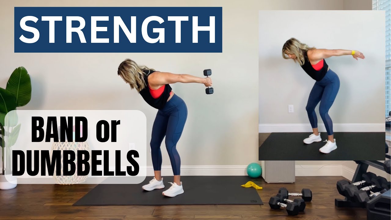 Strength Circuit Two Ways (Full Body Workout - Band or Dumbbells)