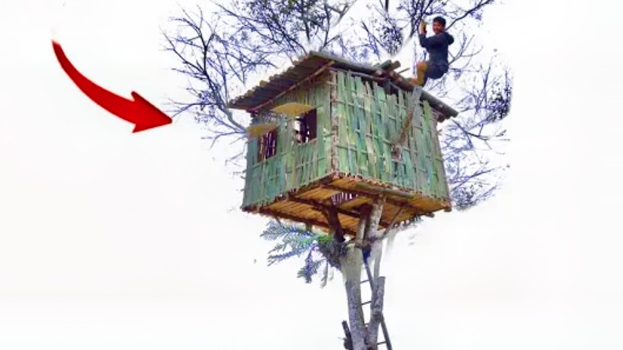 One leg guy builds 20m high tree house in 7 days!