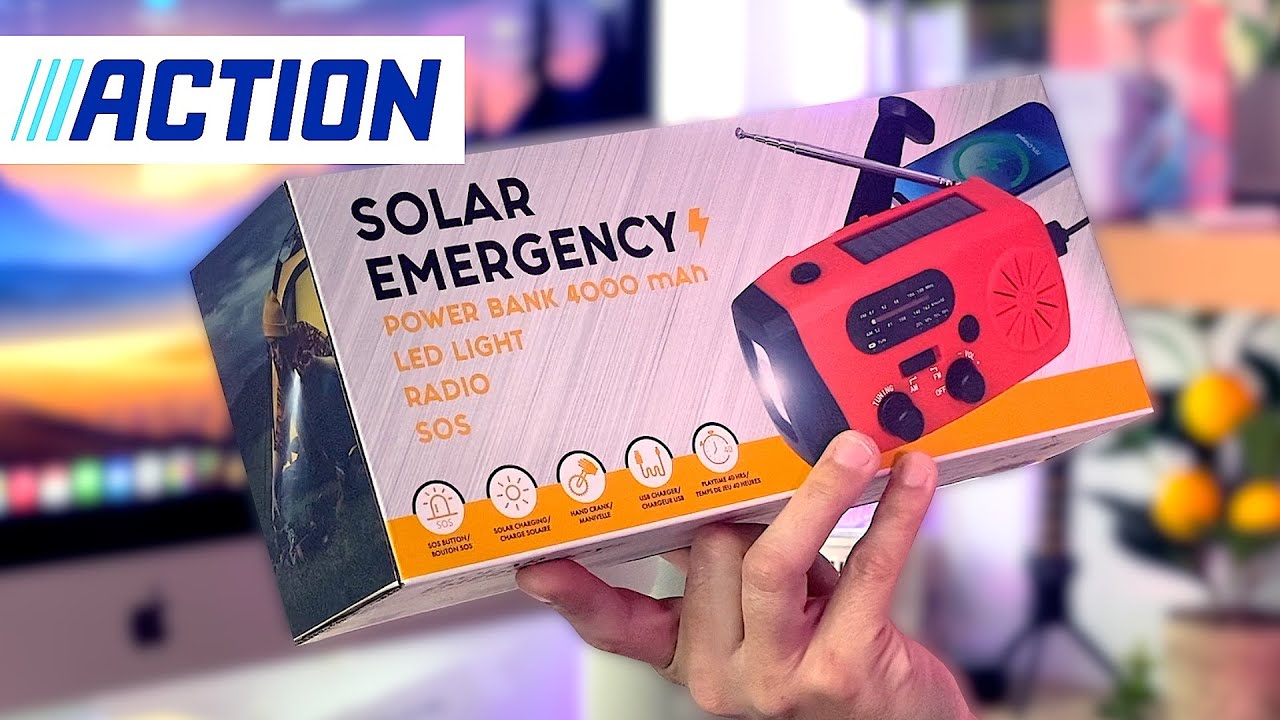 Radio solaire de secours, avec lumière Led et Bouton de secours pour Survivalist des magasins ACTION
