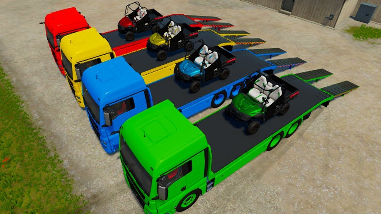 MINI CARS ON TRUCKS ! GIANT TRANSPORT MISSION with TRUCKS ! Farming Simulator 22