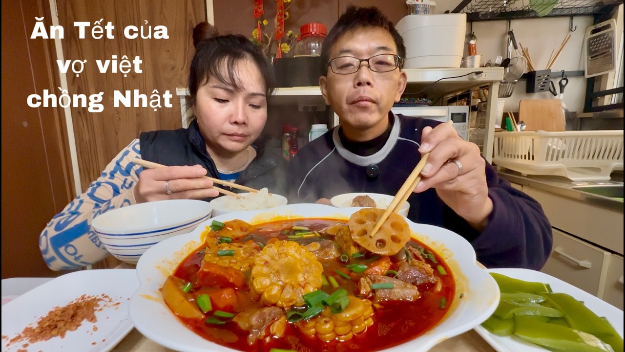 Mùng một Tết đầu năm của hai vợ chồng với món bò hầm đỏ mong đỏ cả năm