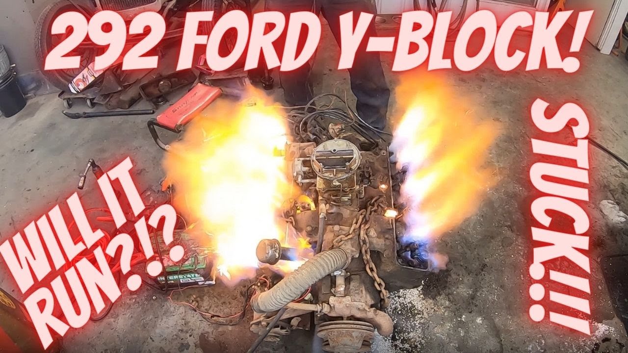 292 Ford Y-Block Engine! Will it Run?!? Barn find! Motor stuck tight from sitting for 30 years!
