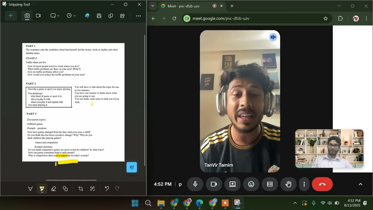 Speaking MOC Test for UK Internal Test | Tanvir Tamim