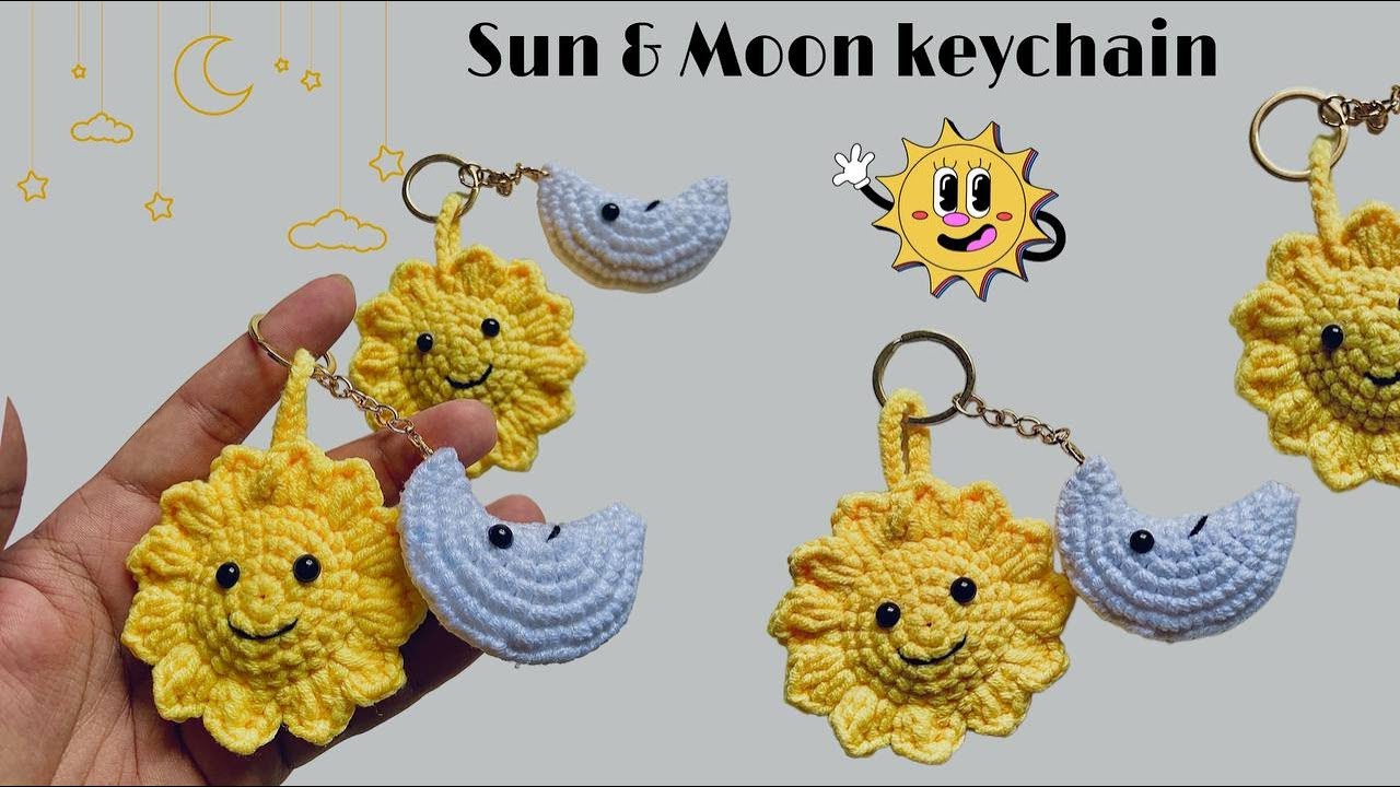 Sun & Moon Crochet keychain နေနဲ့လသော့ချိတ်ထိုးနည်း
