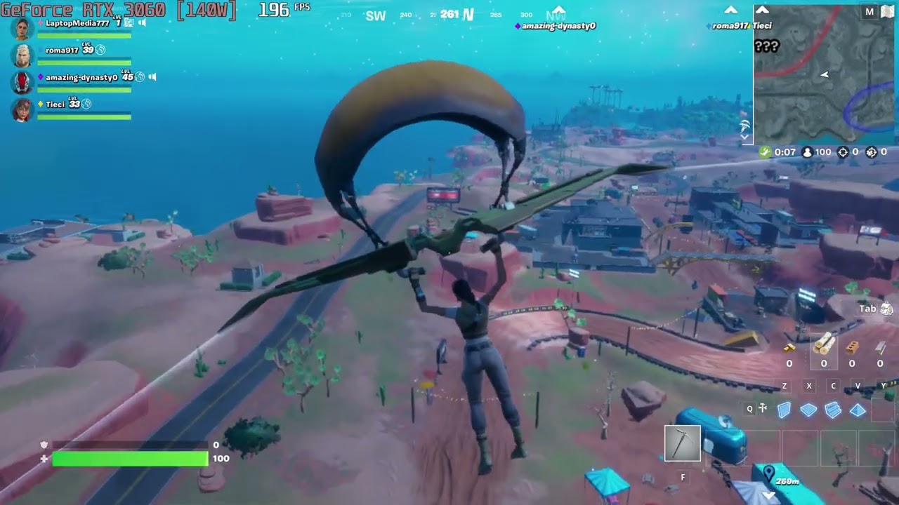 🎮 NVIDIA GeForce RTX 3060 [Laptop, 140W] - Fortnite gameplay benchmarks (1080p)