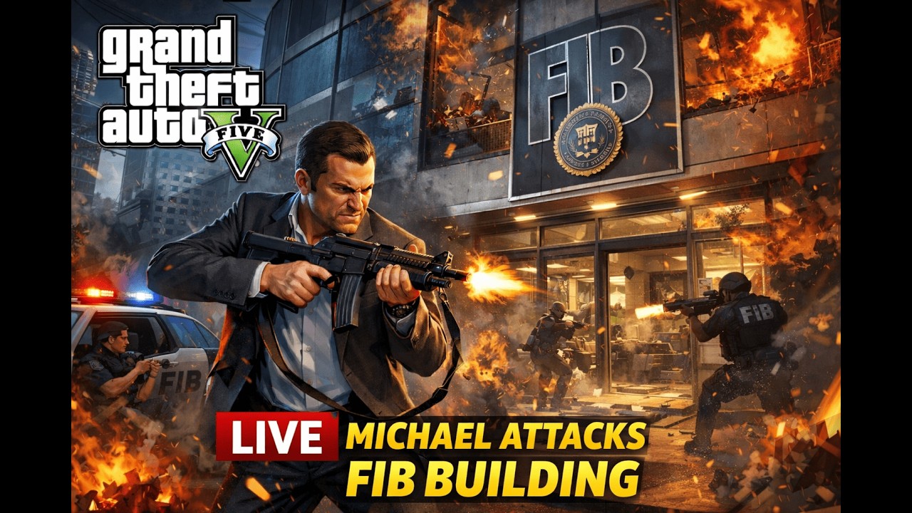 FIB Building Par Hamla 😱 GTA 5 LIVE Hindi