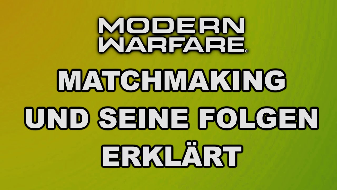 SBMM Probleme | Reverse Boosting Cheater | Call Of Duty Modern Warfare Matchmaking