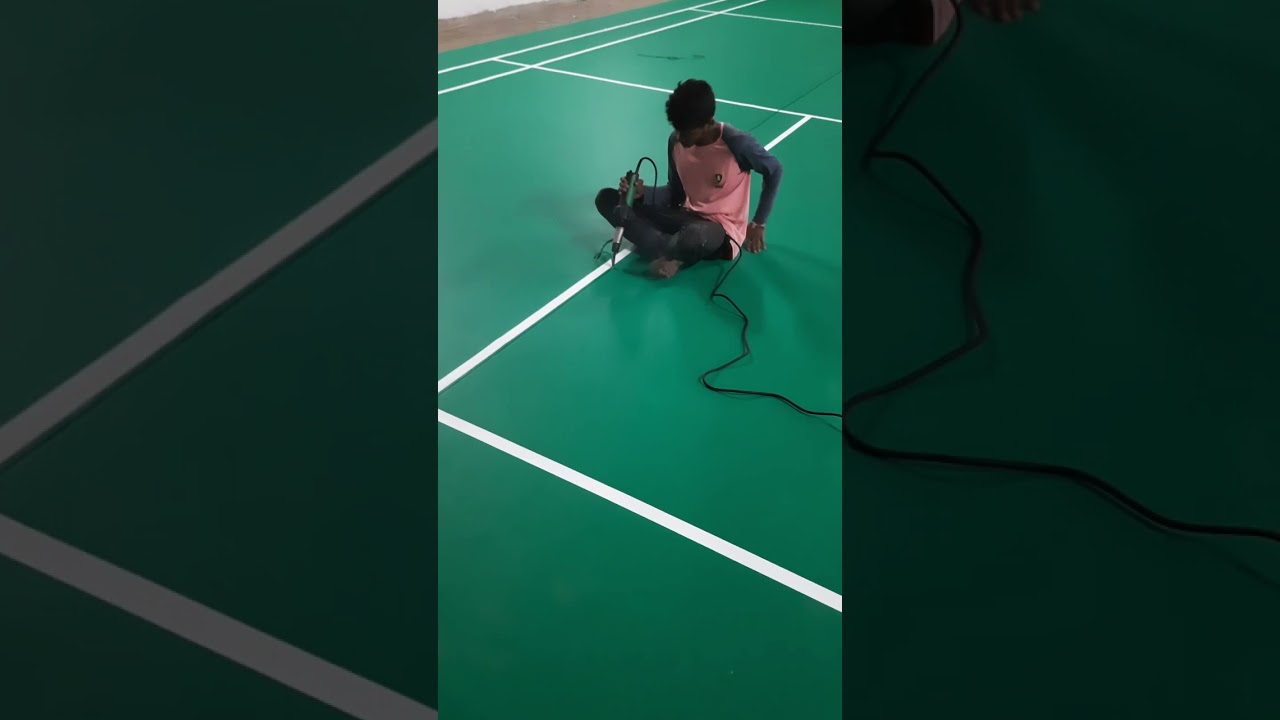 Badminton court Matt fixing...