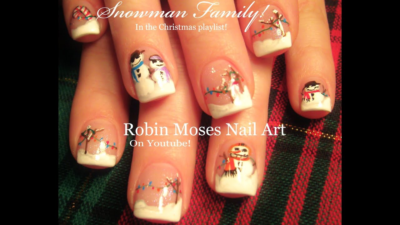 Easy Christmas Nails | Winter Snowman Scene | Fun Nail Art Design Tutorial