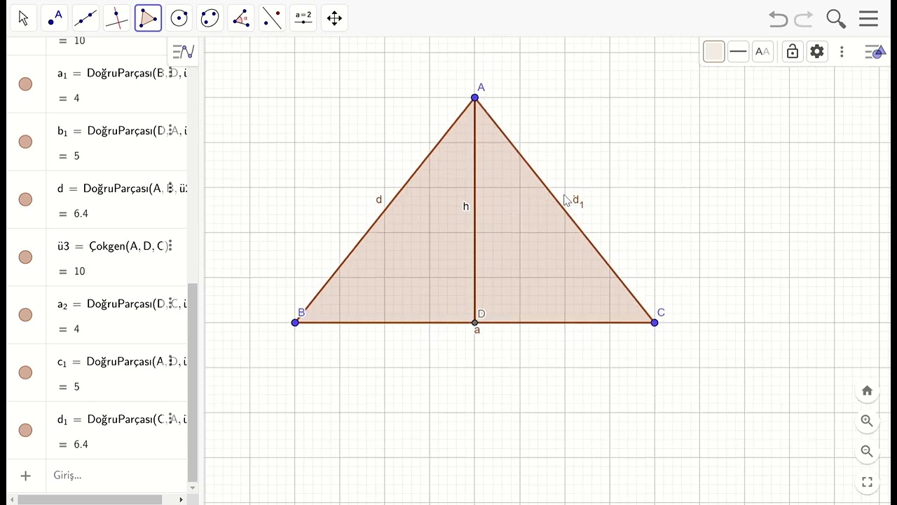 Geogebra Üçgen Alanı Çıkarımı Etkinliği