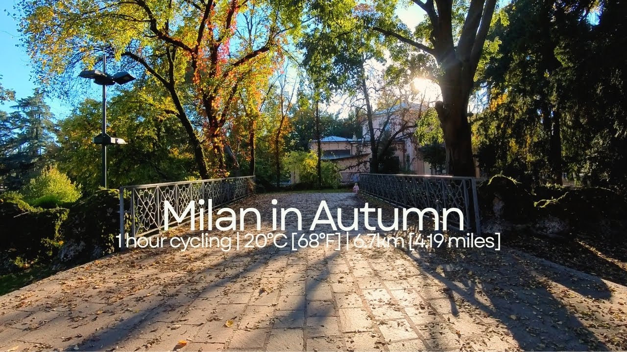 Milan, Italy | Autumn Cycling City Tour | Relax & Study | 4K