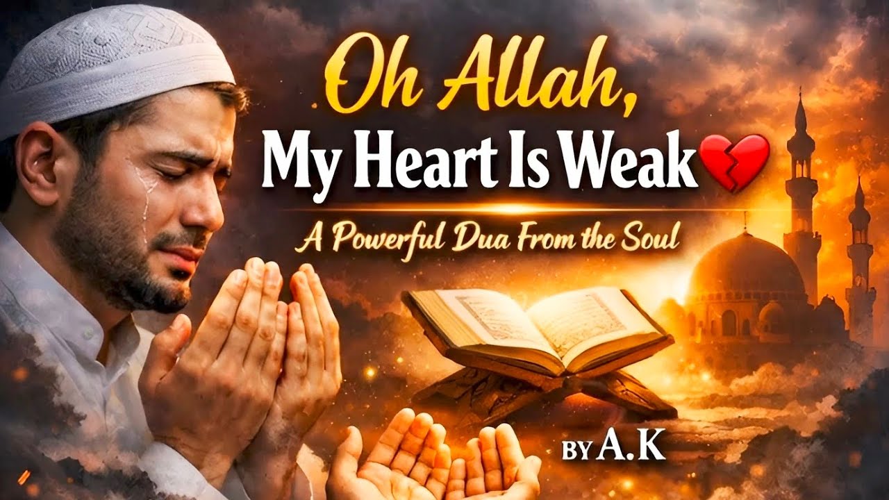 Oh ALLAH My Heart Is Weak 💔 | A Powerful Dua From the Soul | English Lyrics |