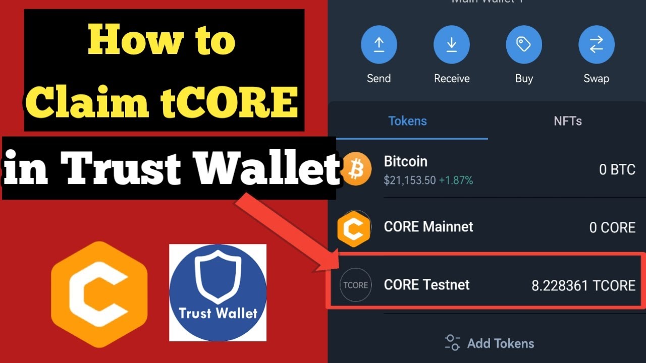 How to Claim tCORE in Trust Wallet