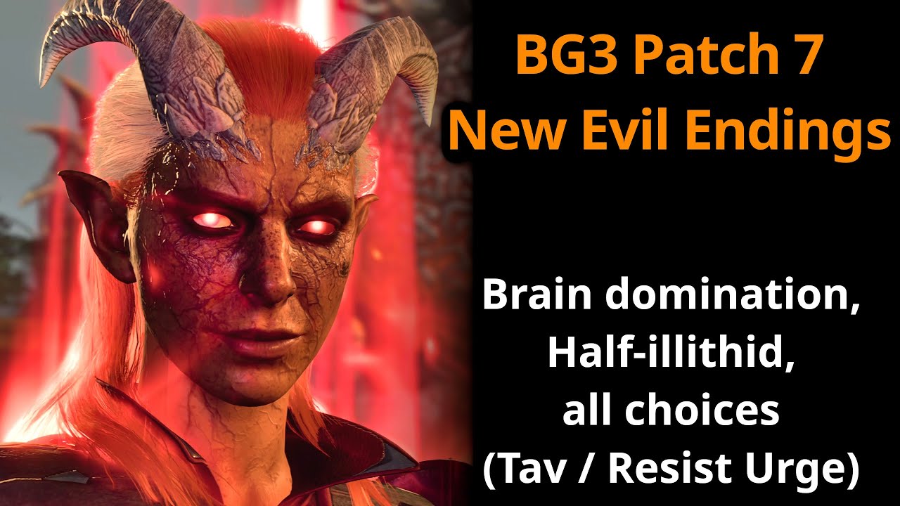 BG3 - New Evil Ending Scenes (Dominate Brain + Half-Illithid surprise) | Patch 7