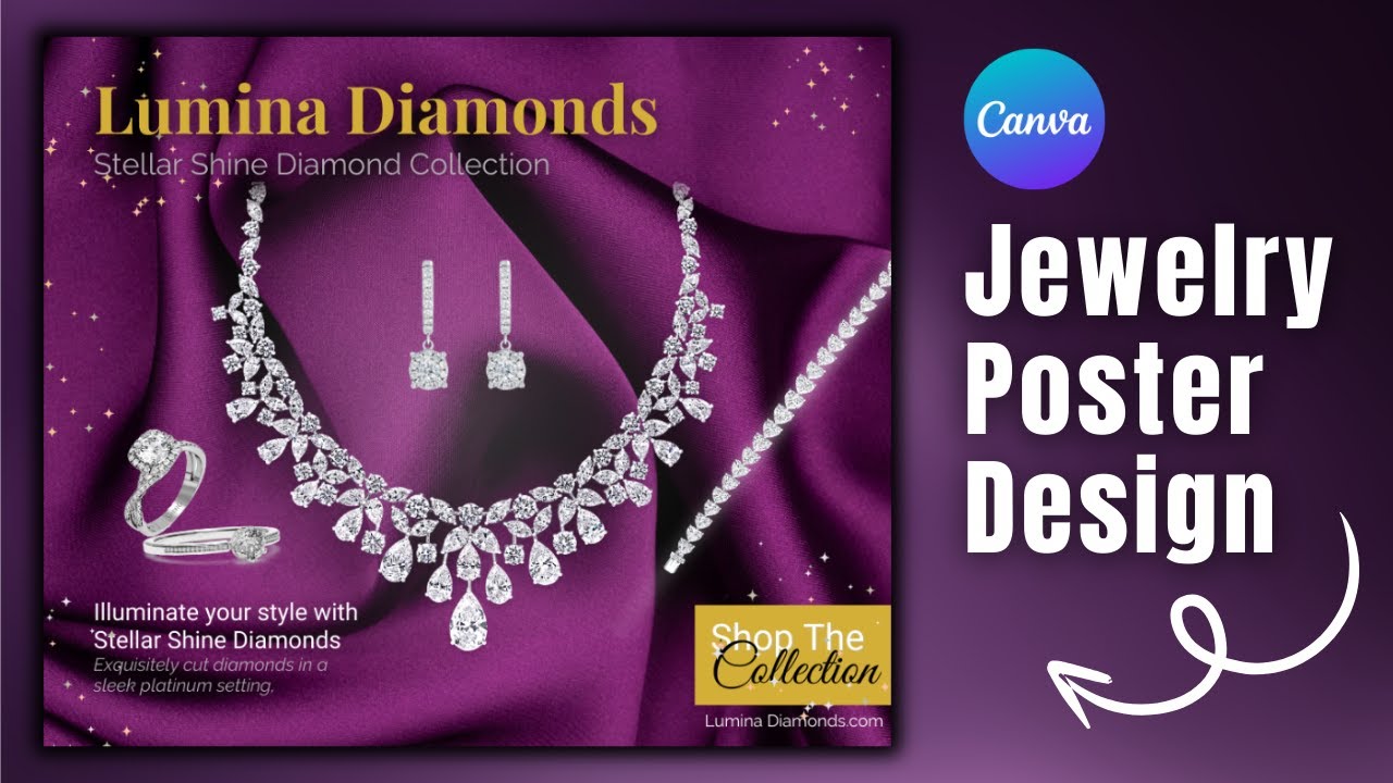 Canva Tutorial | Product Poster Design Using Canva | Jewelry Poster Design