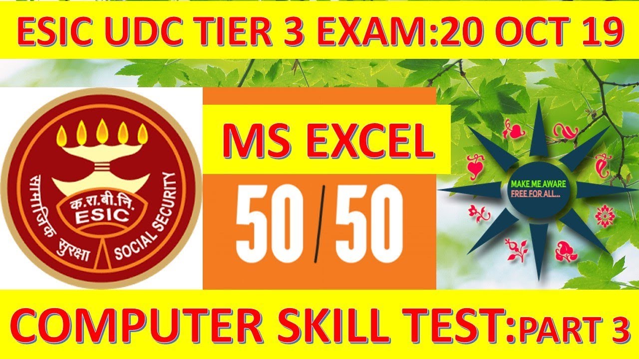 esic udc tier3 ms excel