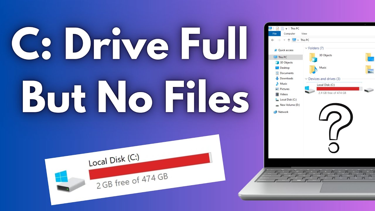 C: Drive Full But No Files in Windows 10 | Clean C Drive in Windows 10