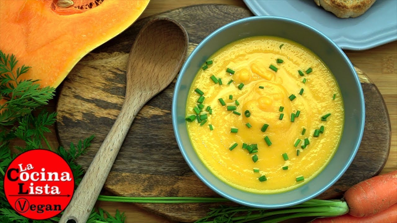 CREMA DE CALABAZA Y ZANAHORIAS VEGANA⎮Facilísima y deliciosa