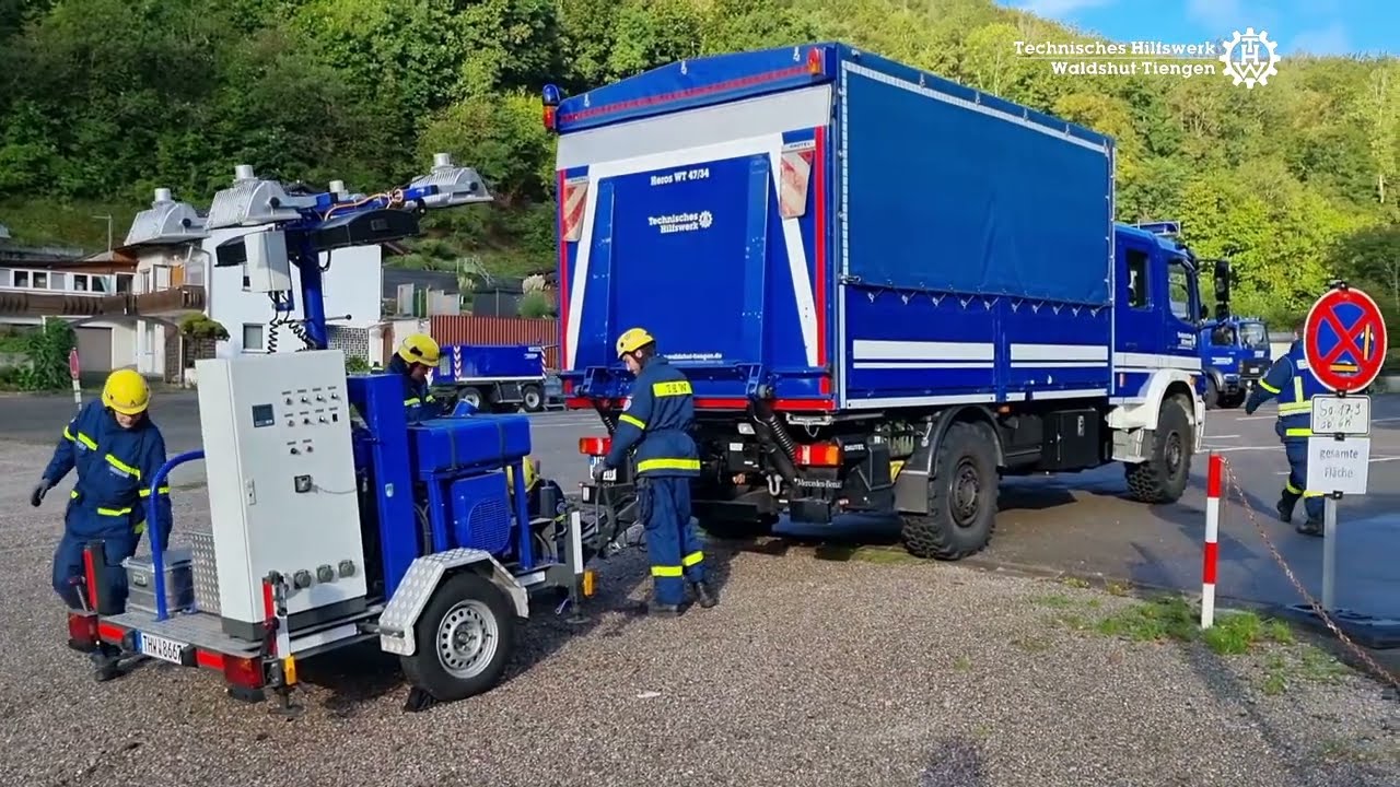 Großübung in Waldshut-Tiengen: THW baut Bereitstellungsplatz auf [2022]