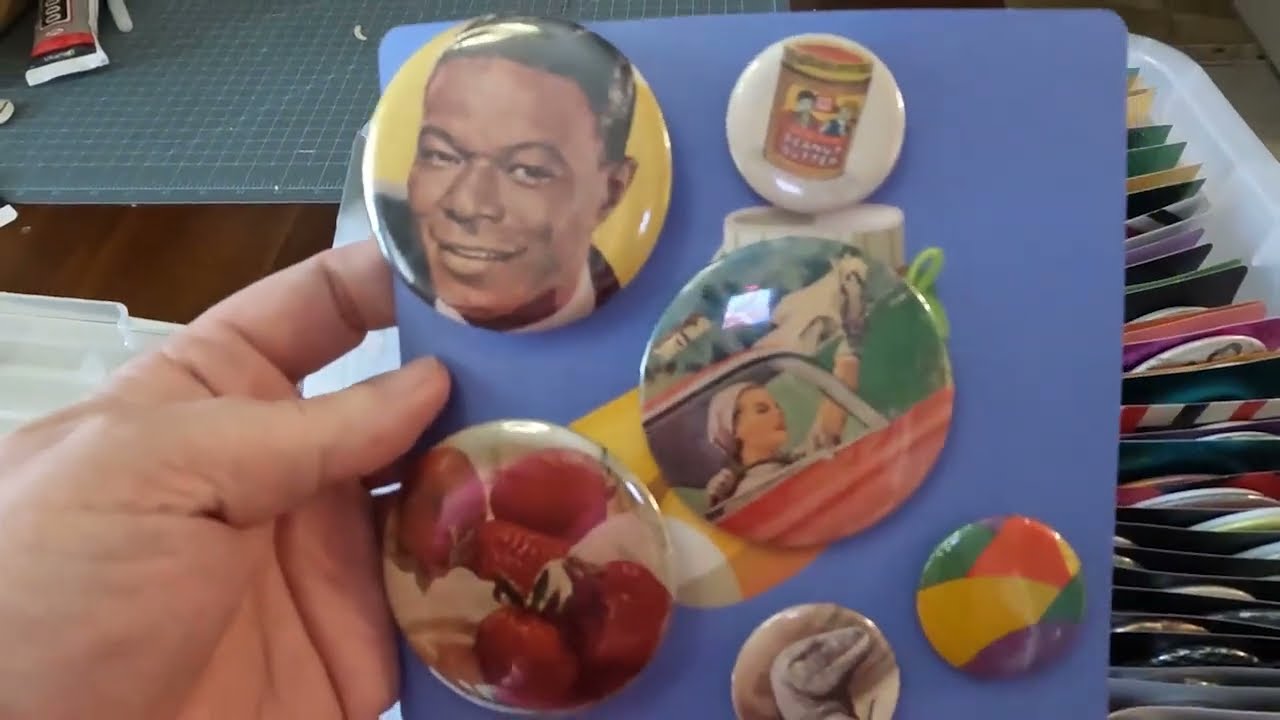 Upcycling Old Magazine Images into Juicy Pin Back Blind Bags