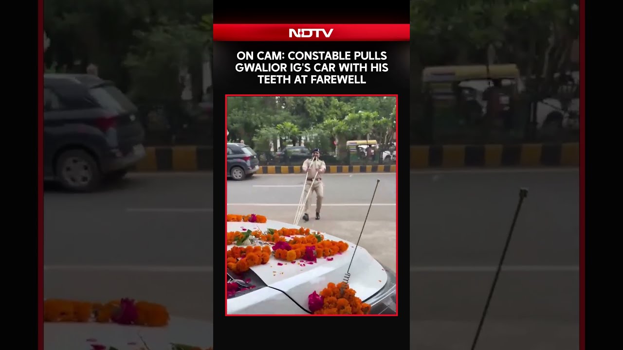 Madhya Pradesh News | Constable Pulls IG's Official Car With Teeth In Unique Retirement Farewell