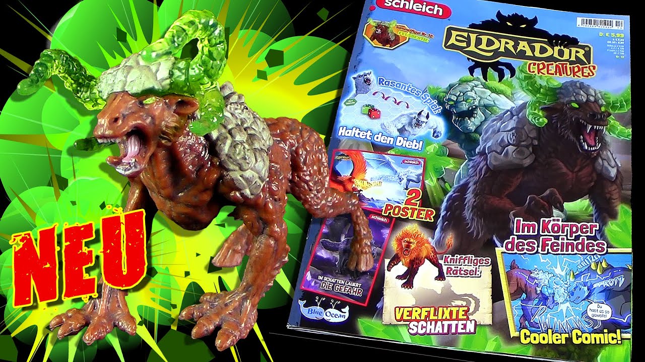 Schleich ® Eldrador ® Creatures - Magazin 12 mit Felsbestie + Schattenlöwe vs Kampfkrokodil im Duell