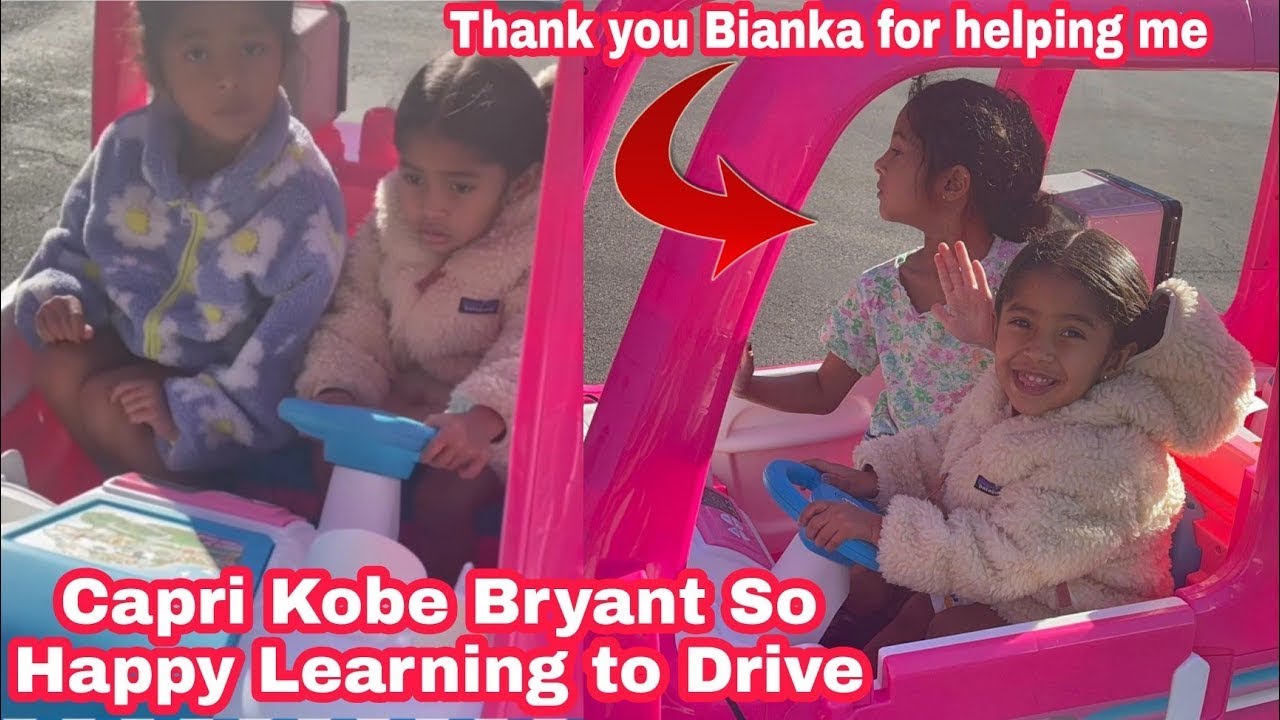 VANESSA BRYANT TEACHING CAPRI KOBE BRYANT HOW TO DRIVE HER NEW TOY CAR WITH THE HELP OF BIANKA BELLA