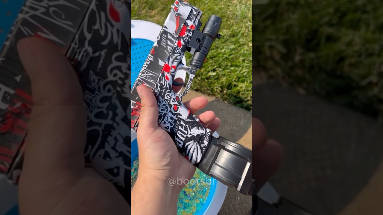 Arminha de Bolinha de Gel - Glock Preto e Vermelho