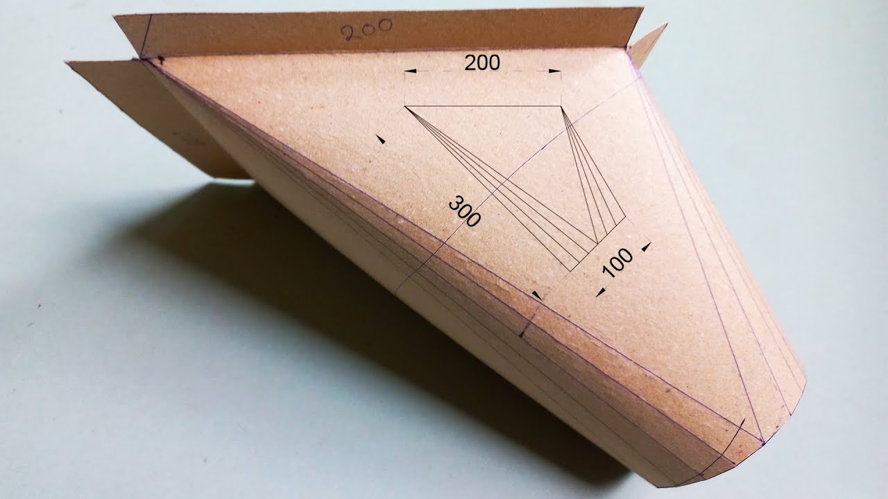 Khai Triển Hình Gò Thực Tế (Vuông Tròn Nghiêng 45 ° )