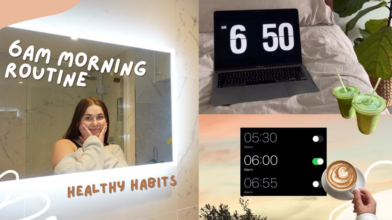PRODUCTIVE 6AM MORNING ROUTINE 2023 | healthy habits to wake up earlier ☁️