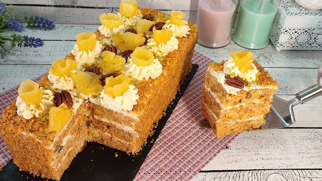 Der ber&uuml;hmte HAWAIIANISCHE Karottenkuchen mit Ananas! Der zarteste! Sehr lecker und schnell!